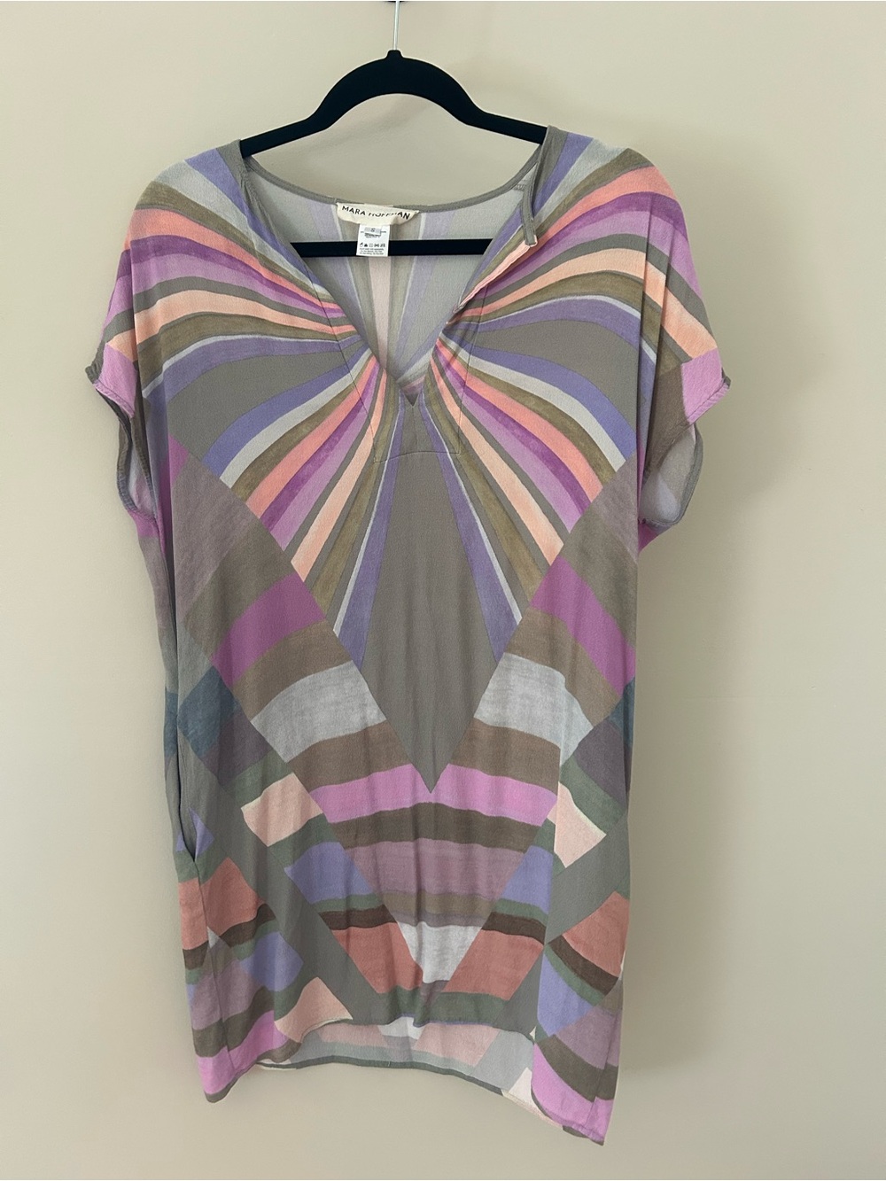 Mara Hoffman Multicolor Striped V-Neck Short Sleeve Tee